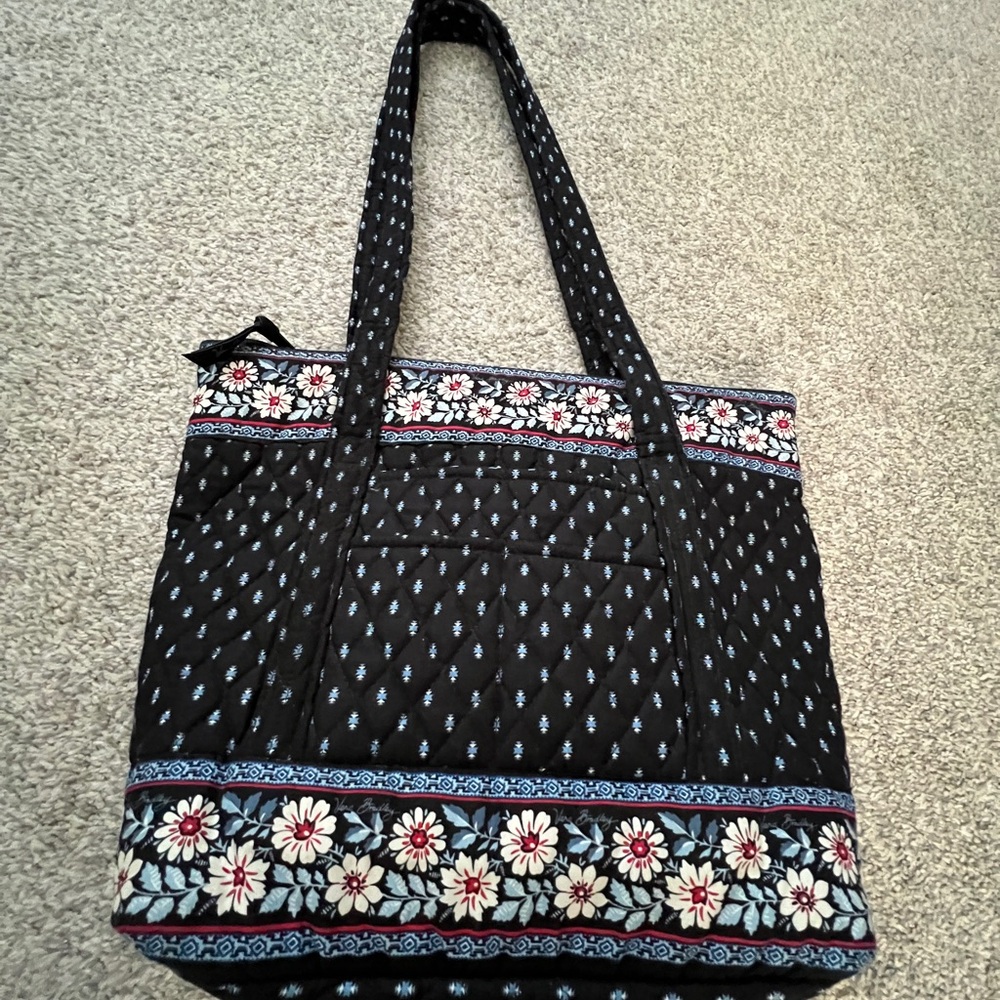 Vera Bradley quilted navy blue Tote Bag with matching wallet
